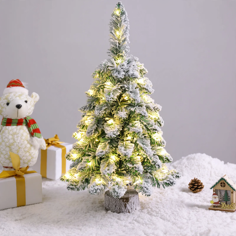 Mini Christmas tree with flocked branches, 45-75 cm