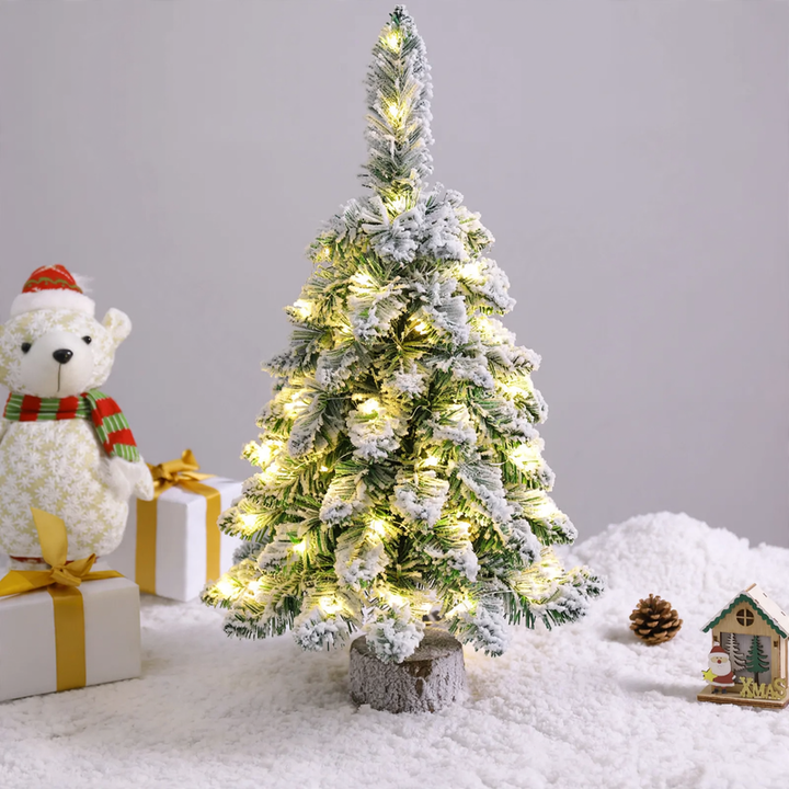 Mini Christmas tree with flocked branches, 45-75 cm