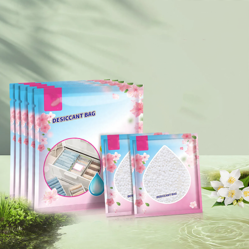 Hanging dehumidifying bag for wardrobes