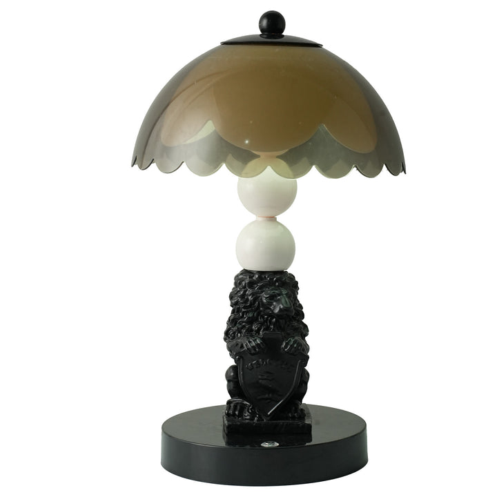 Lion table lamp, ABS, black, touch control