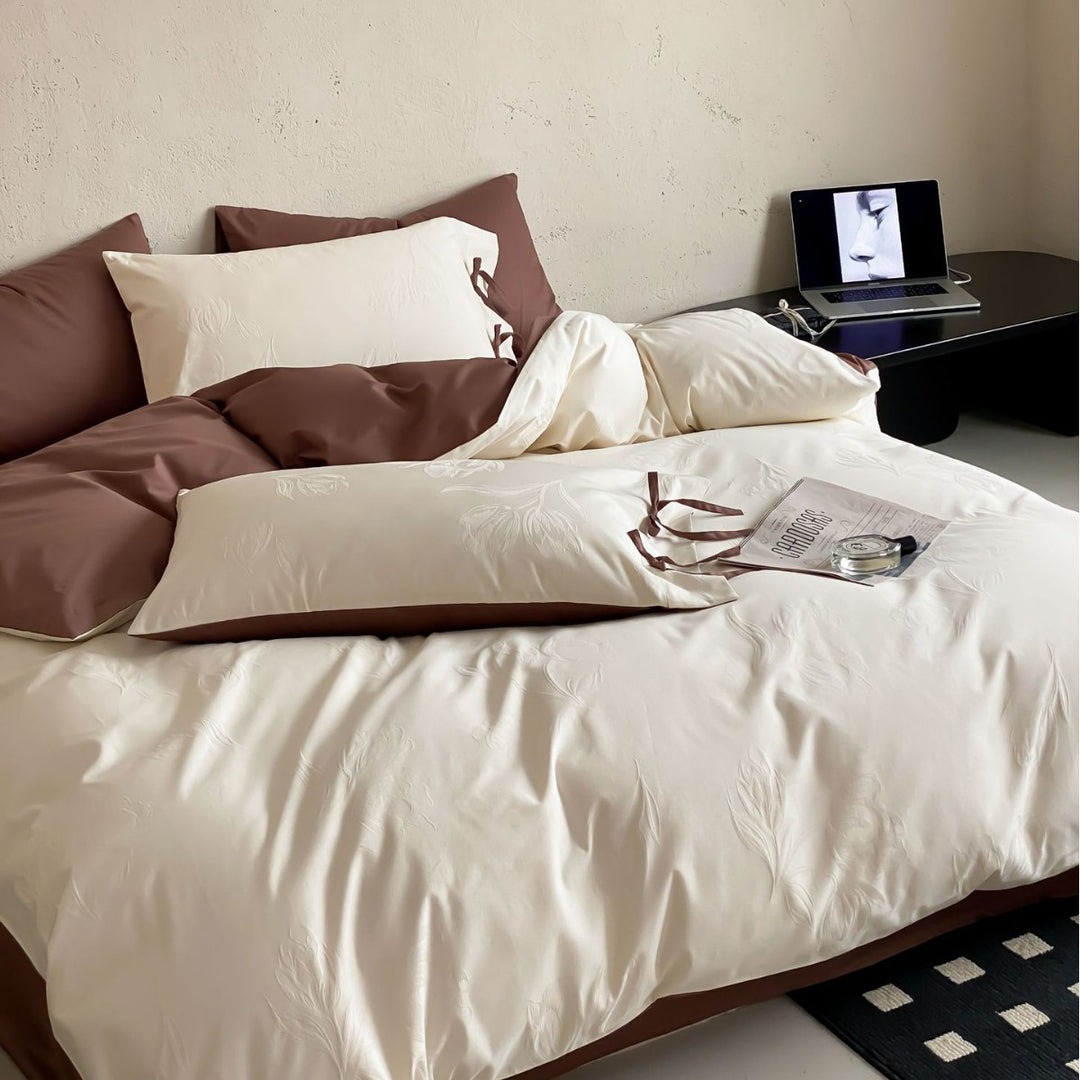 High-quality cotton bedding set with jacquard weaving