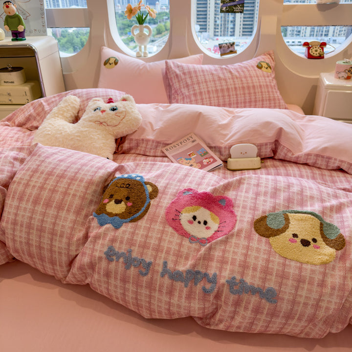 Cozy 4-piece bedding set made of brushed cotton