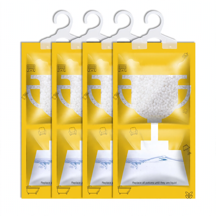 Hanging dehumidifier bag for wardrobes