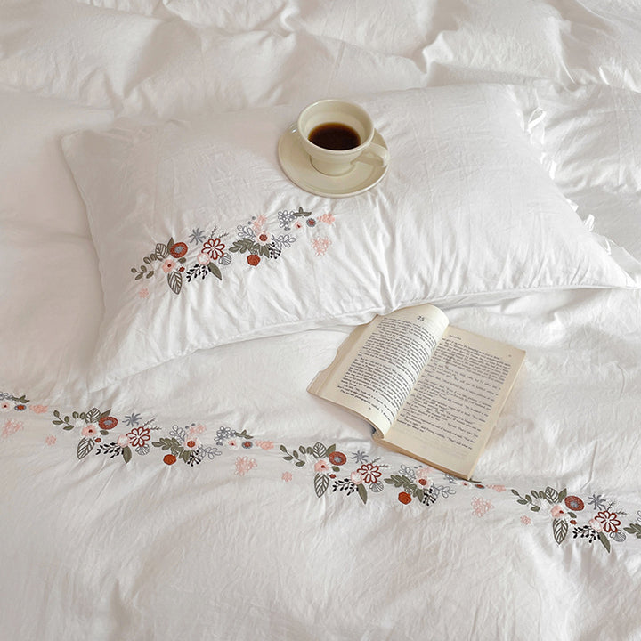Bedding set, 4-piece, linen-cotton, autumn