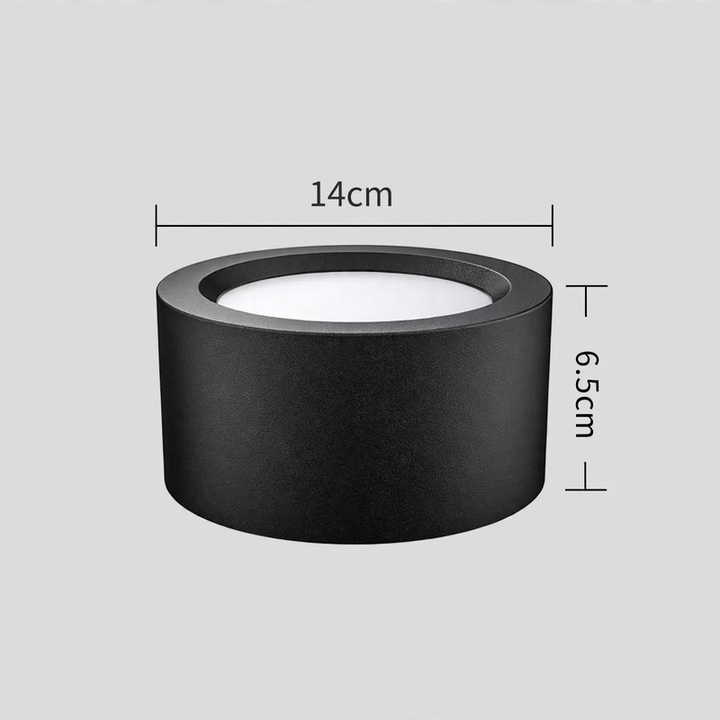 LED surface-mounted light, round, without drilling