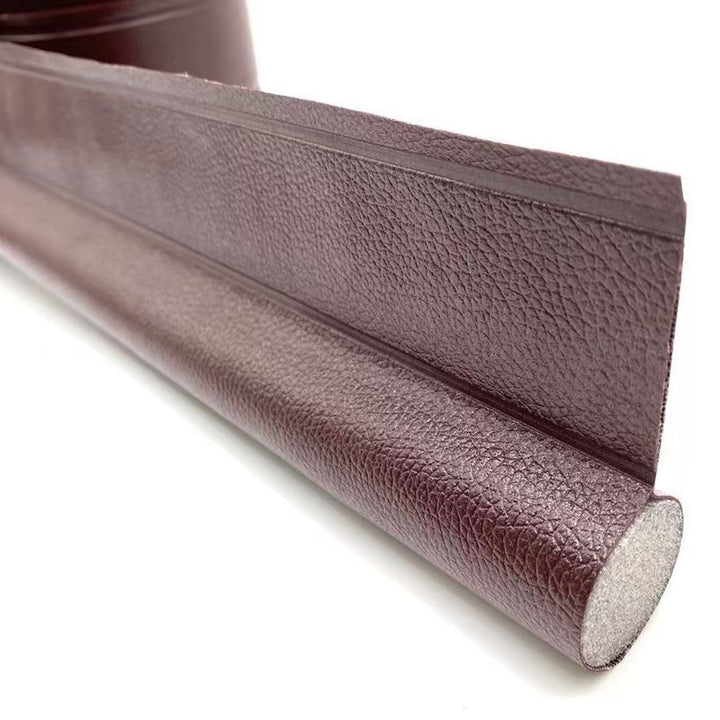 Self-adhesive door bottom seal made of leather
