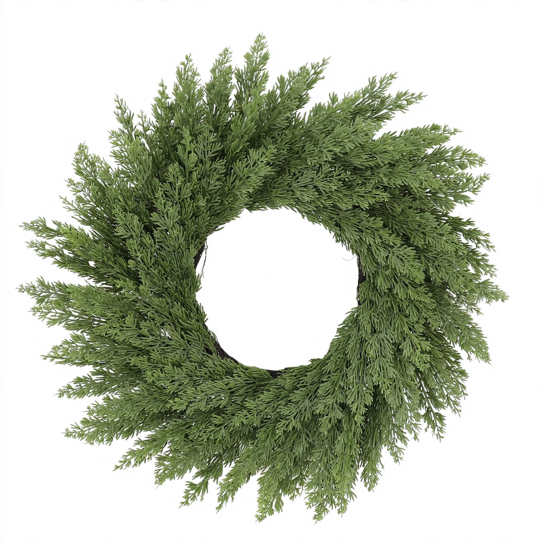 Christmas wreath made of cypress branches and fir needles