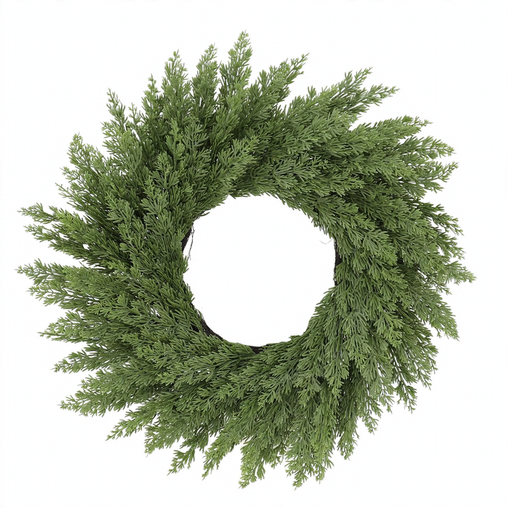 Christmas wreath made of cypress branches and fir needles