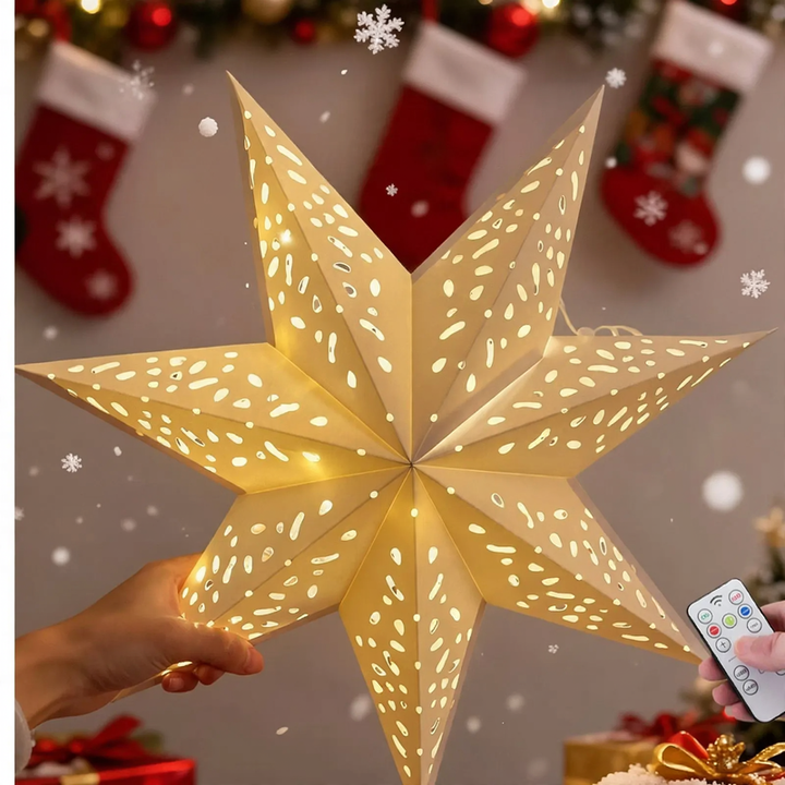 LED Christmas star for tree top with remote control