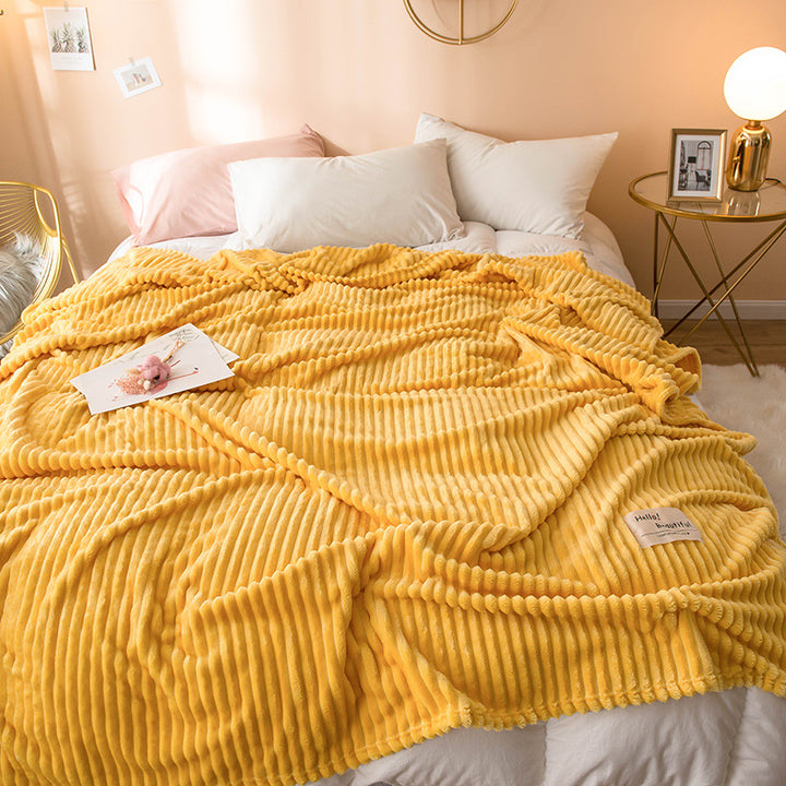 Coral fleece blanket in solid color