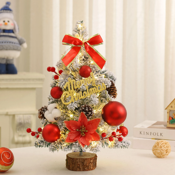Mini Christmas tree with flocked branches, 45-75 cm