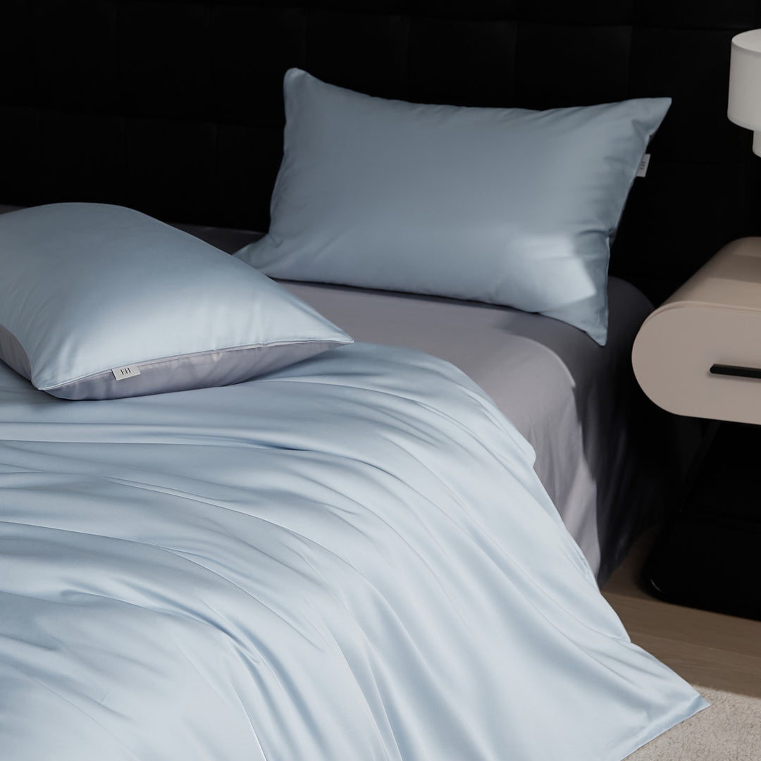 Long-staple cotton bedding, 4-piece, solid colors