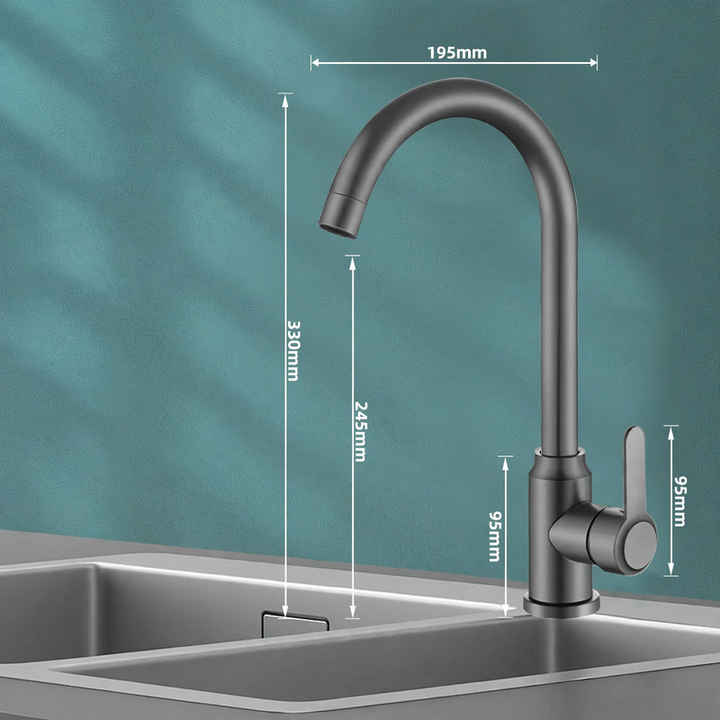 Stainless steel kitchen faucet, mixing or cold water