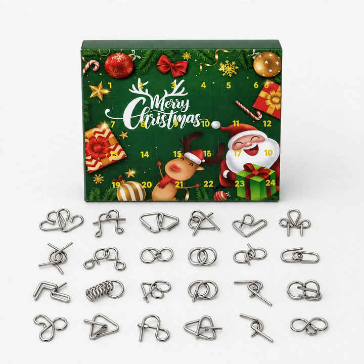 Advent calendar with 24 metal patience games