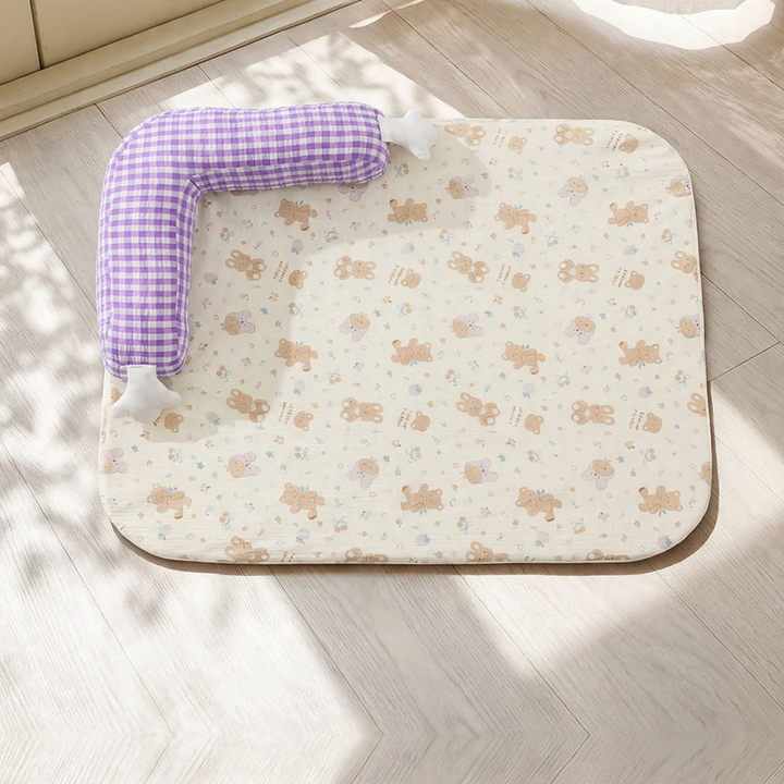 Pet sleep bed with neck support, breathable, removable