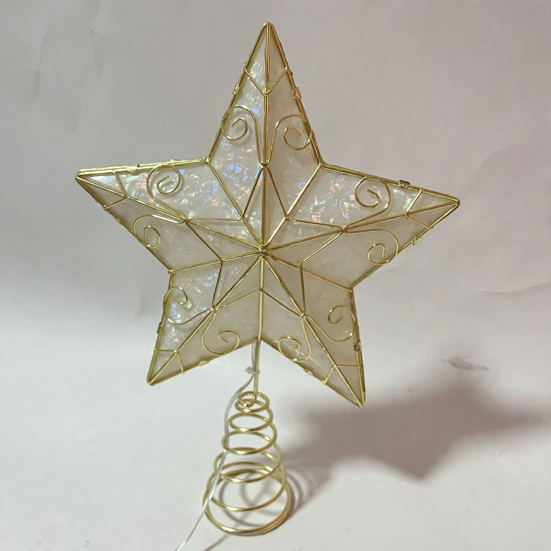 3D Christmas tree topper, star design, metal