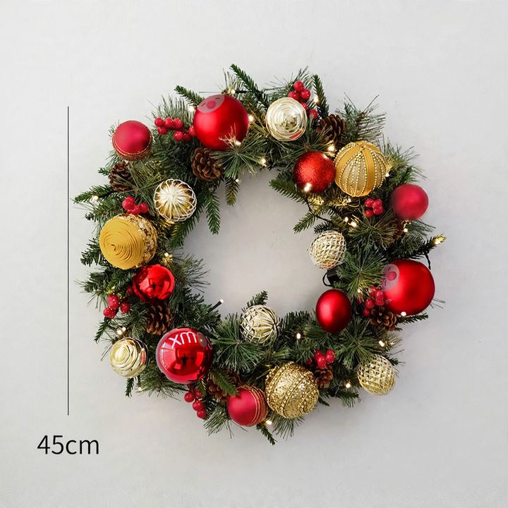Christmas wreath, 45 cm, with lighting
