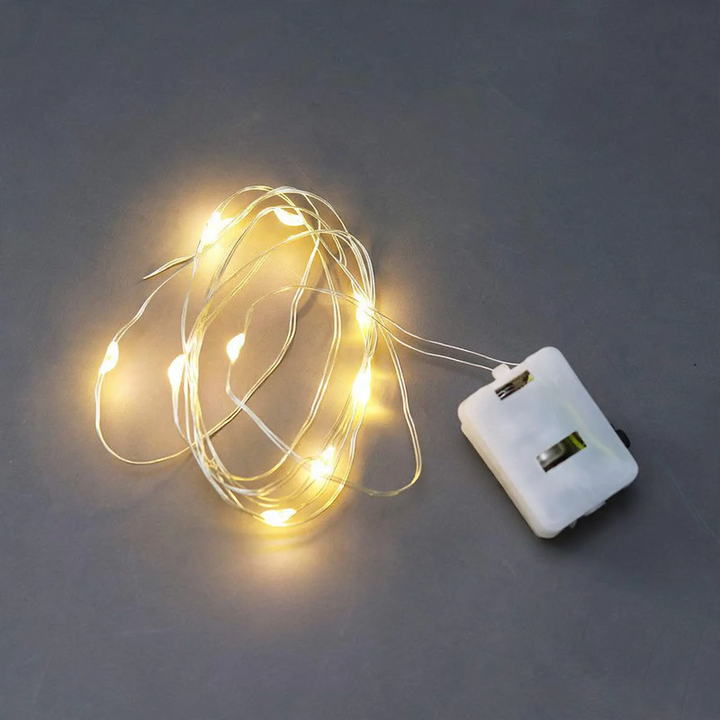 LED Copper Wire String Lights with Button Cell Operation
