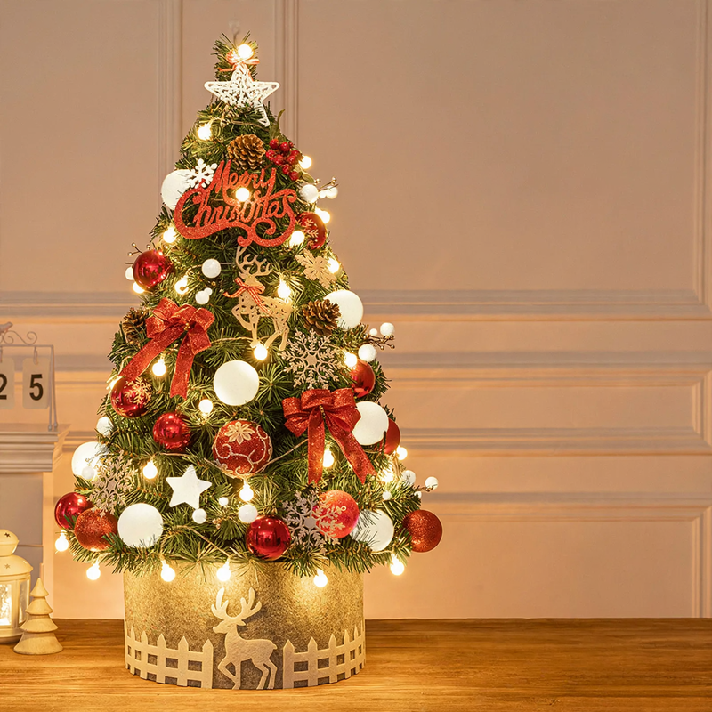 Mini Christmas tree set, 60 cm, PVC, table decoration