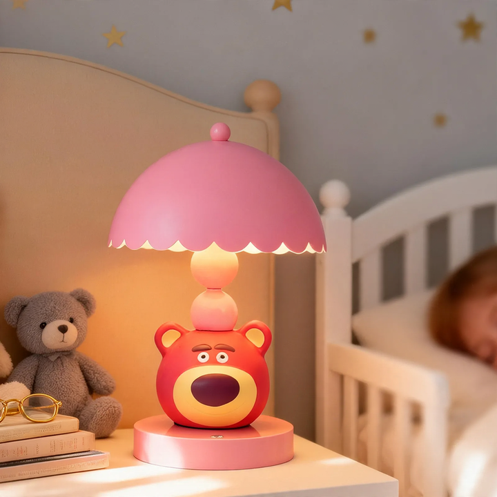 Cute strawberry bear table lamp for children