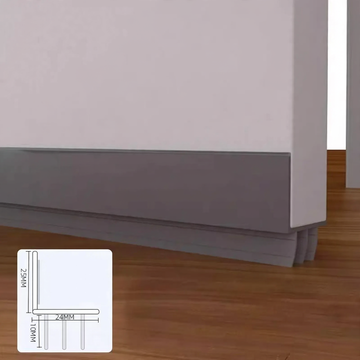 Door underside sealing strips with brush or silicone