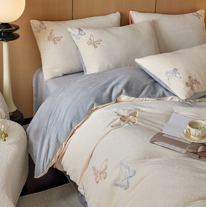 Milk fiber fleece duvet cover set, extra warm