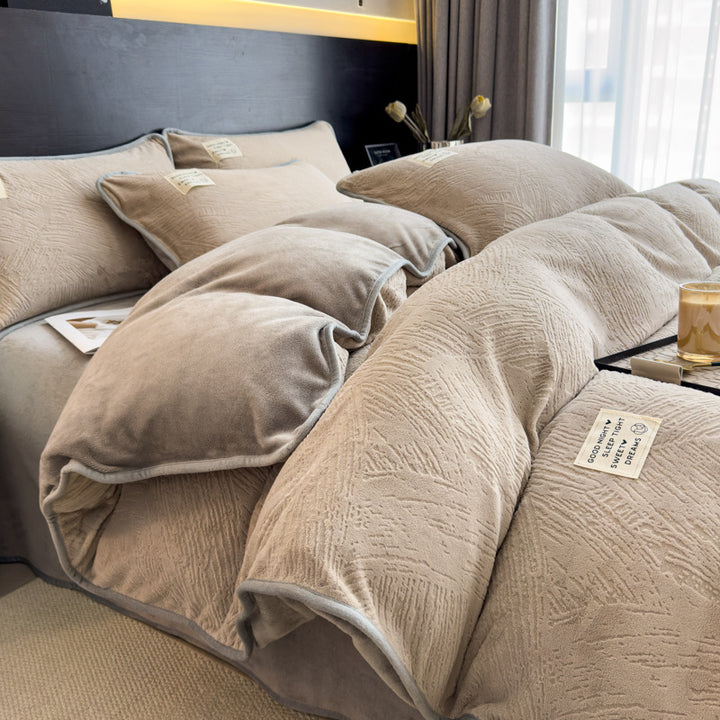 Milk fiber bedding set, 4-piece, double-sided