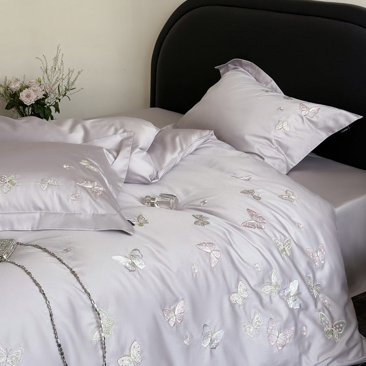 Cotton bedding set, 100, rose design, 4-piece