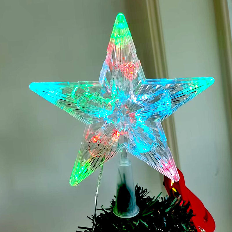 Transparent LED Christmas Tree Top Star, battery-operated