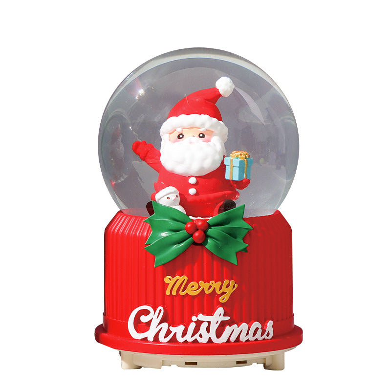 Christmas snow globe with music and light