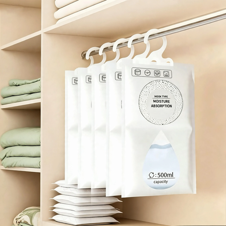 Hanging fragrance dehumidifier bag for the wardrobe