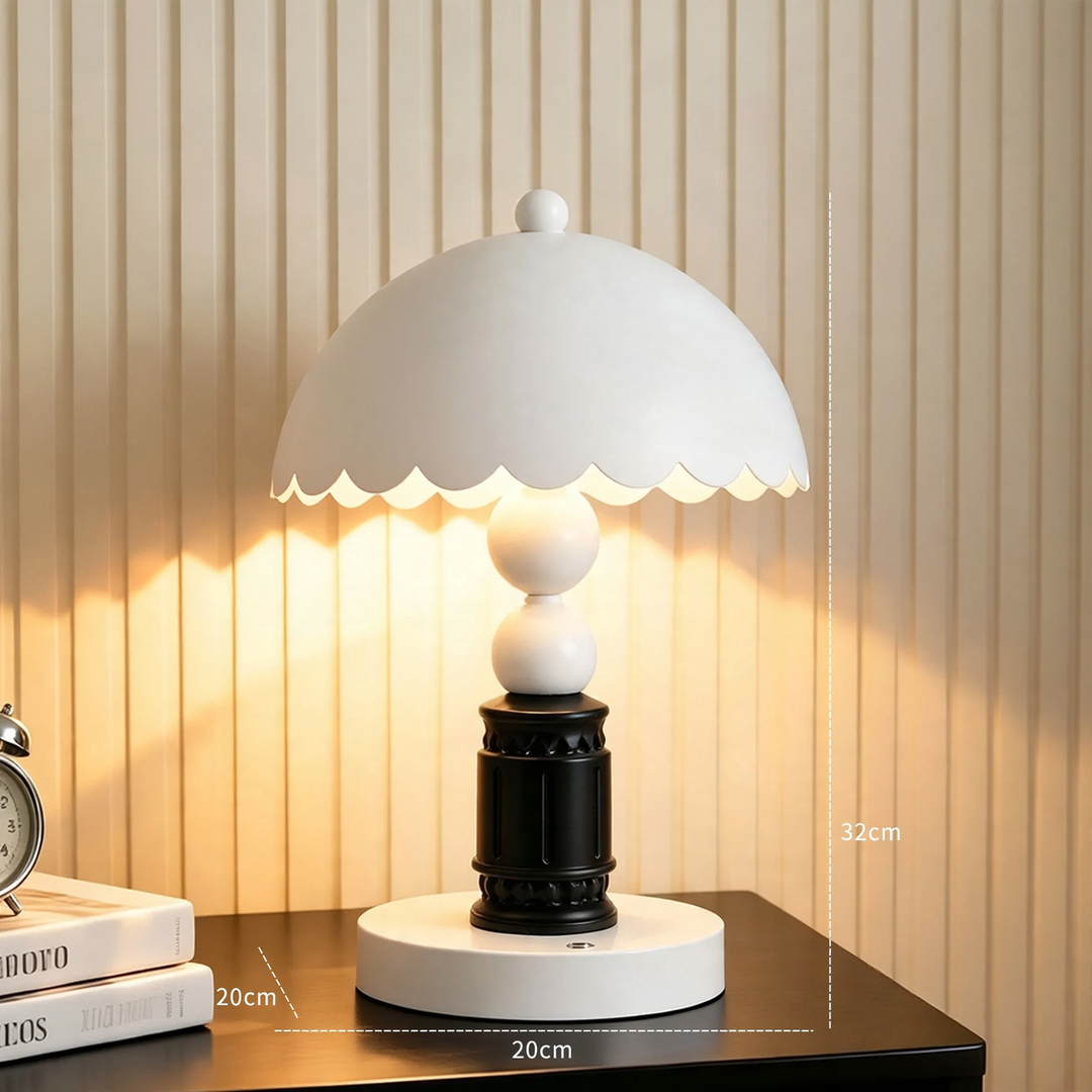 Table lamp with relief pattern, column shape