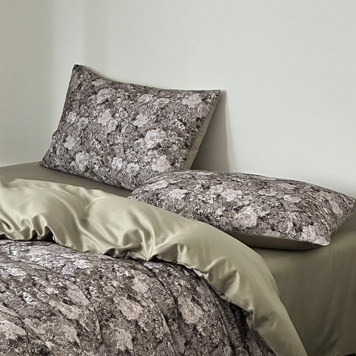 Duvet cover set made of brushed cotton, printed, luxury style