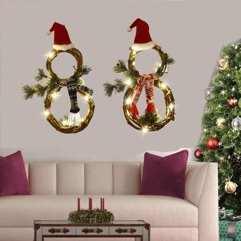 Handcrafted Christmas wreath made of wood