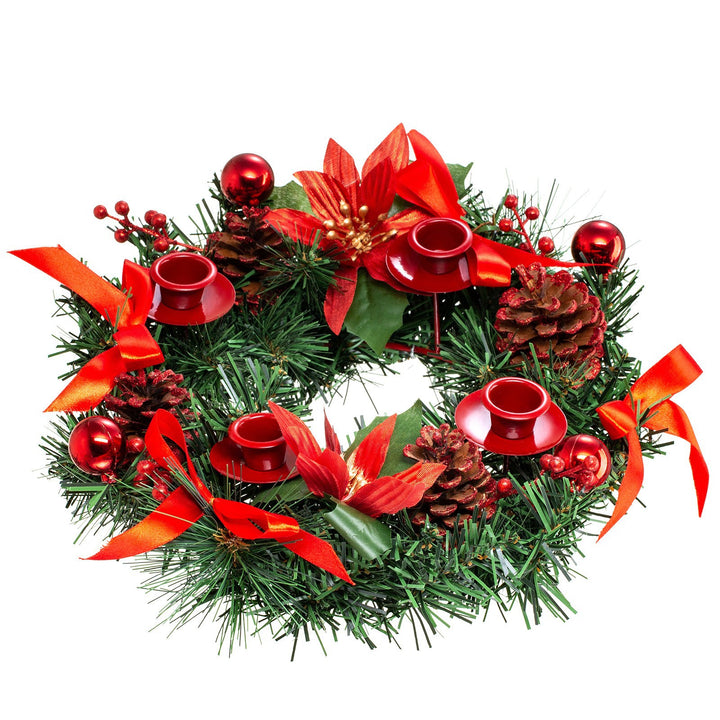 Silver Christmas wreath with ribbon