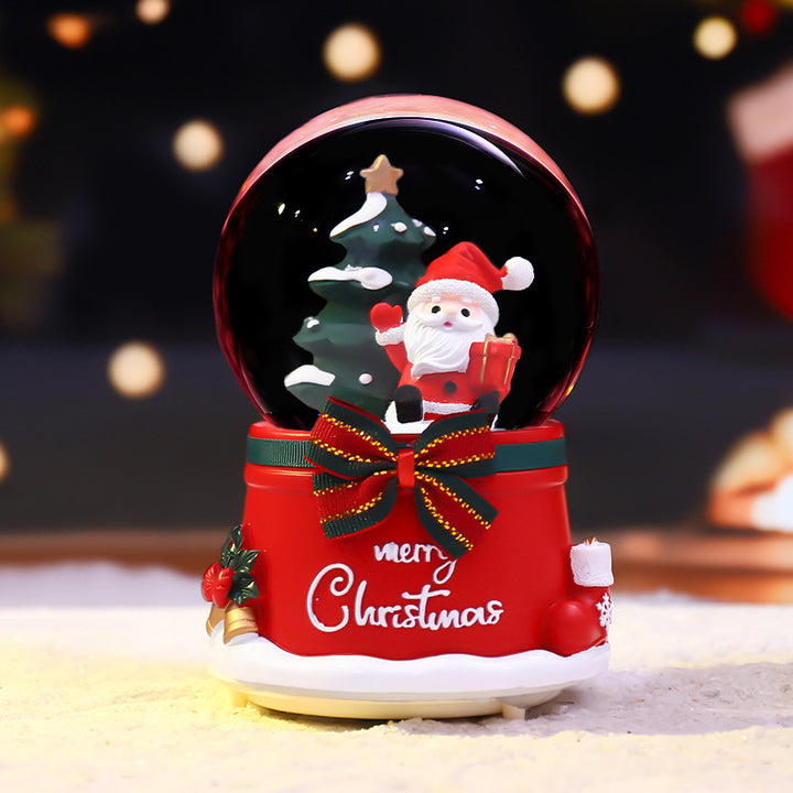 Christmas snow globe with music and light