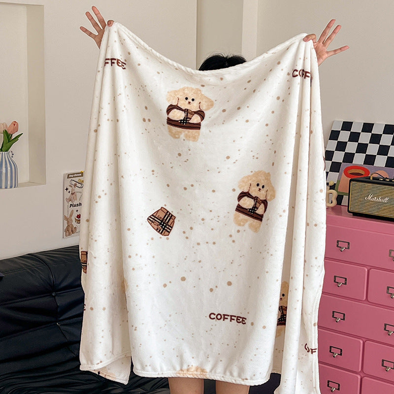 Double-sided coral fleece blanket, various sizes