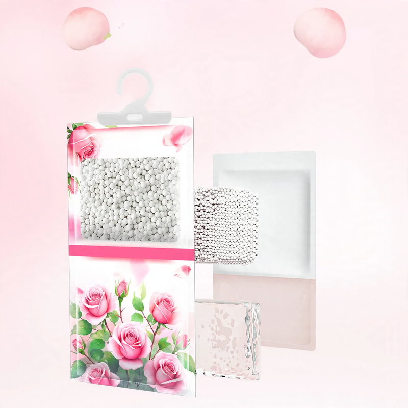Hanging dehumidifier bag with fragrance