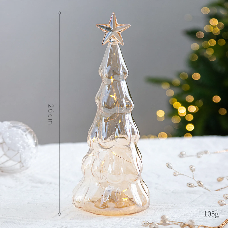 Christmas tree decoration made of crystal glass with lighting