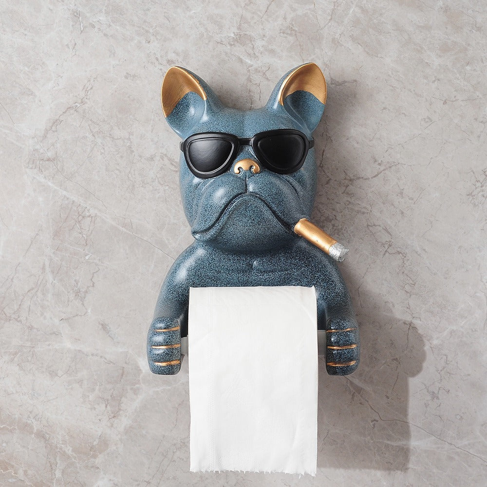 Wall-mounted toilet paper holder, dog design