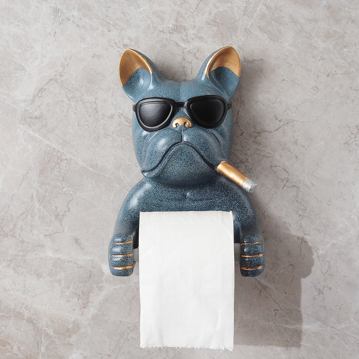 Wall-mounted toilet paper holder, dog design