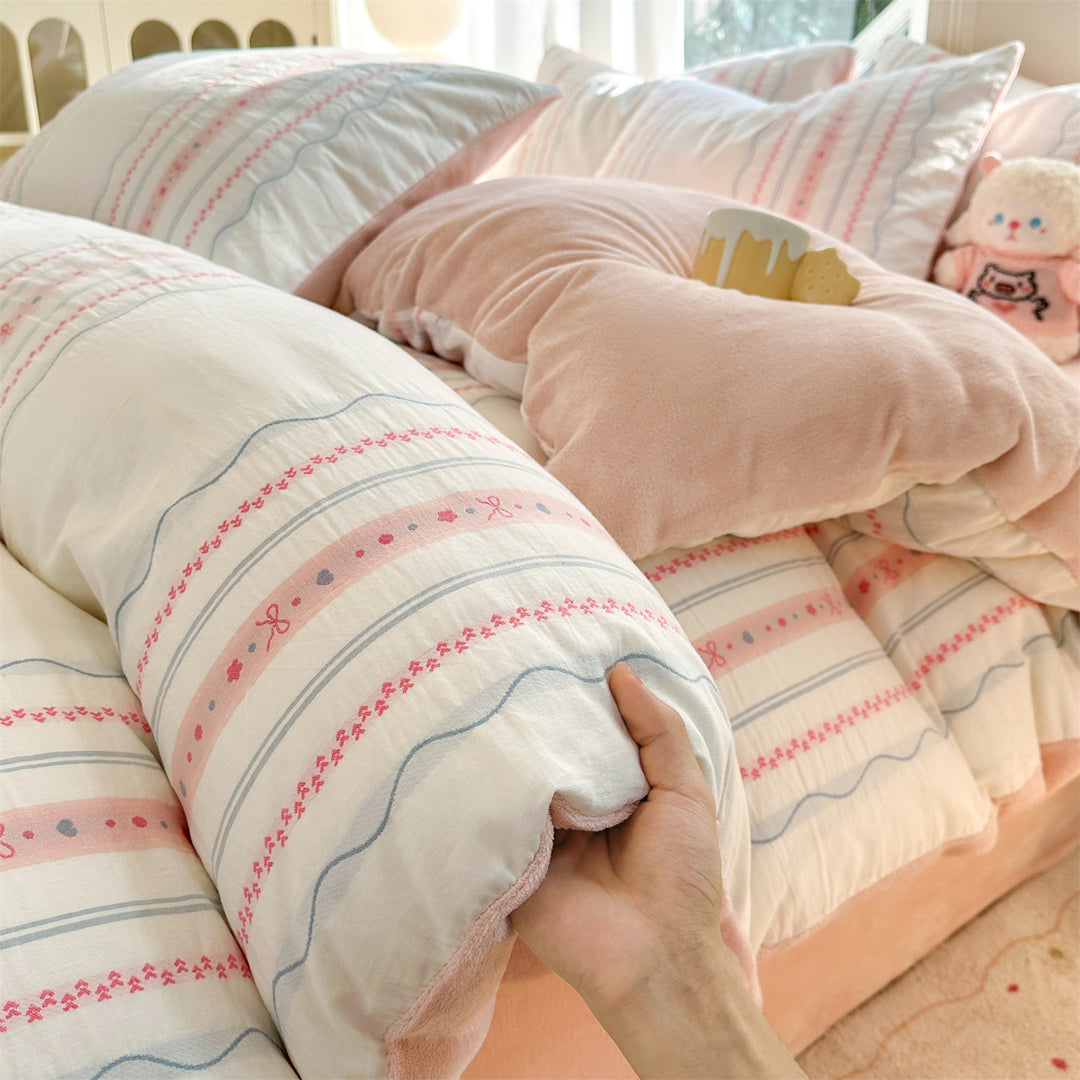 Winter bedding set, coral fleece, warming