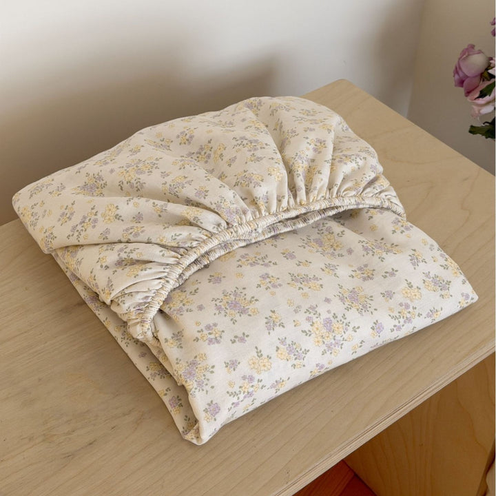 Cotton fitted sheet, double gauze, printed