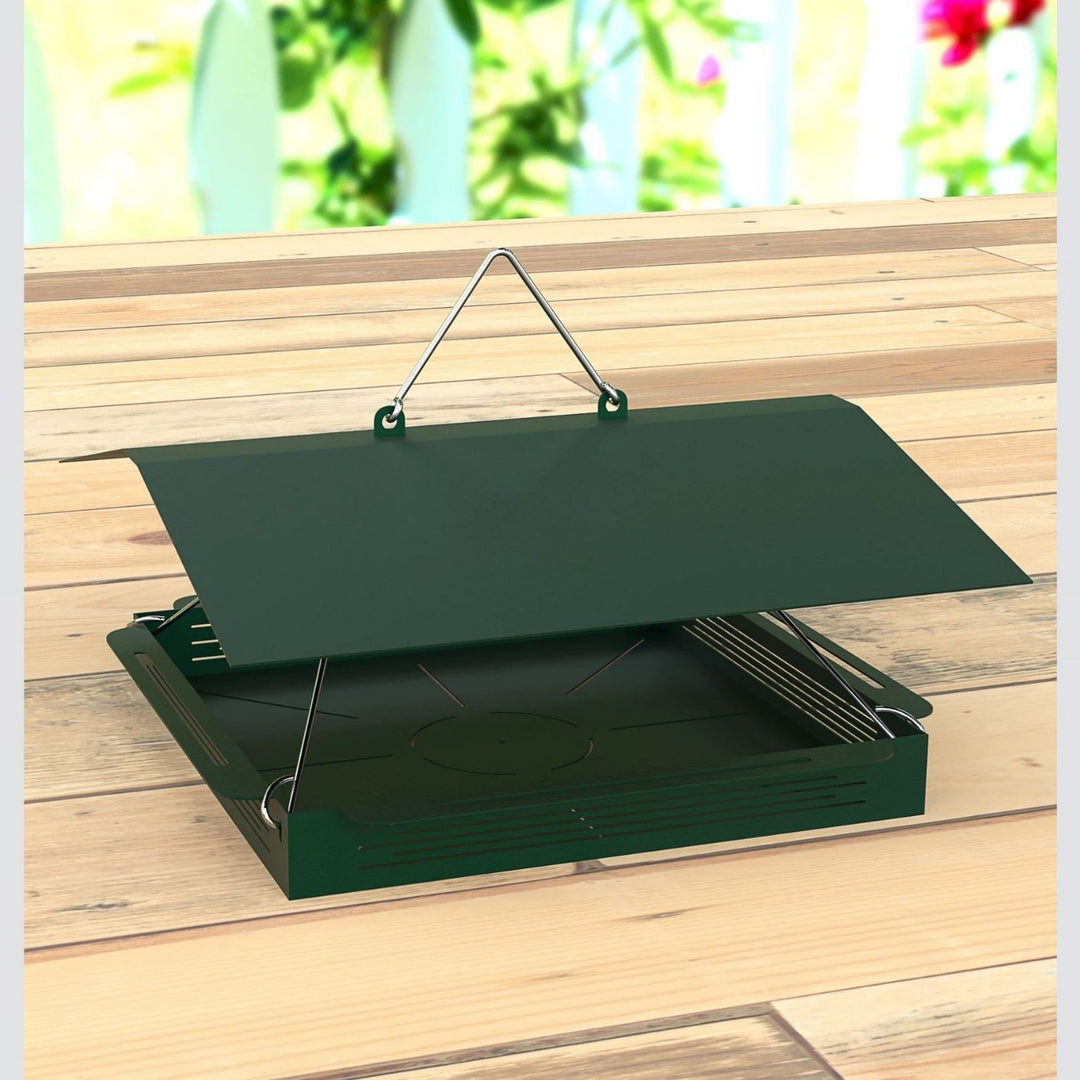Elegant metal bird station for hanging