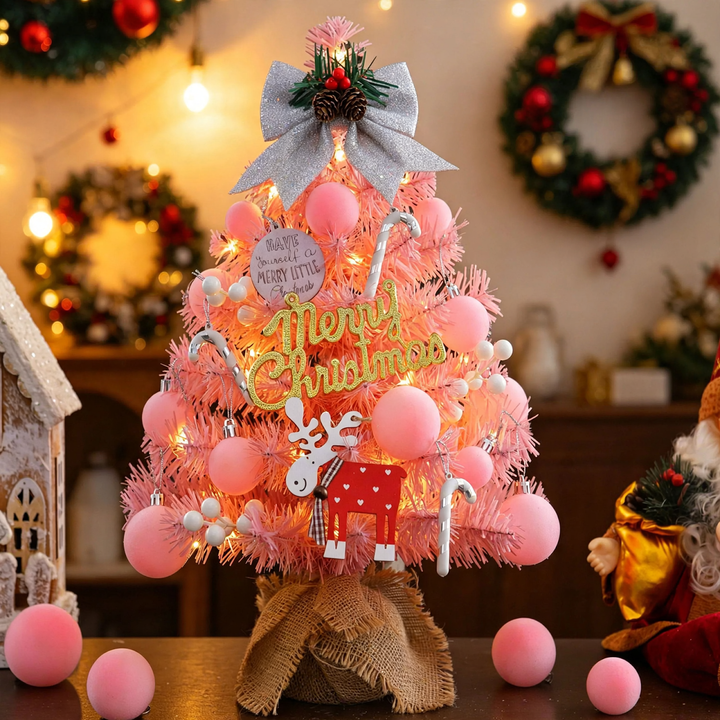 Mini Christmas tree, pink, 45 cm or 60 cm, table decoration