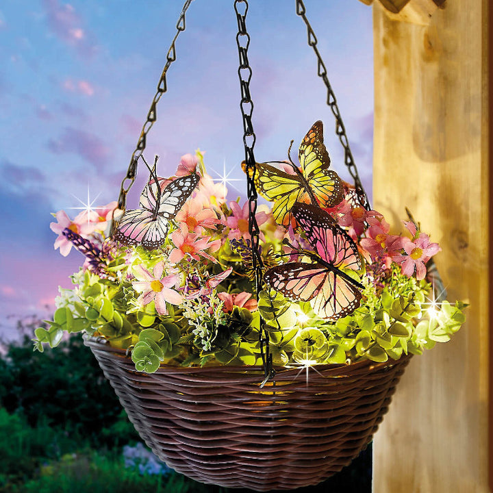 Artificial Christmas wreath in hanging basket