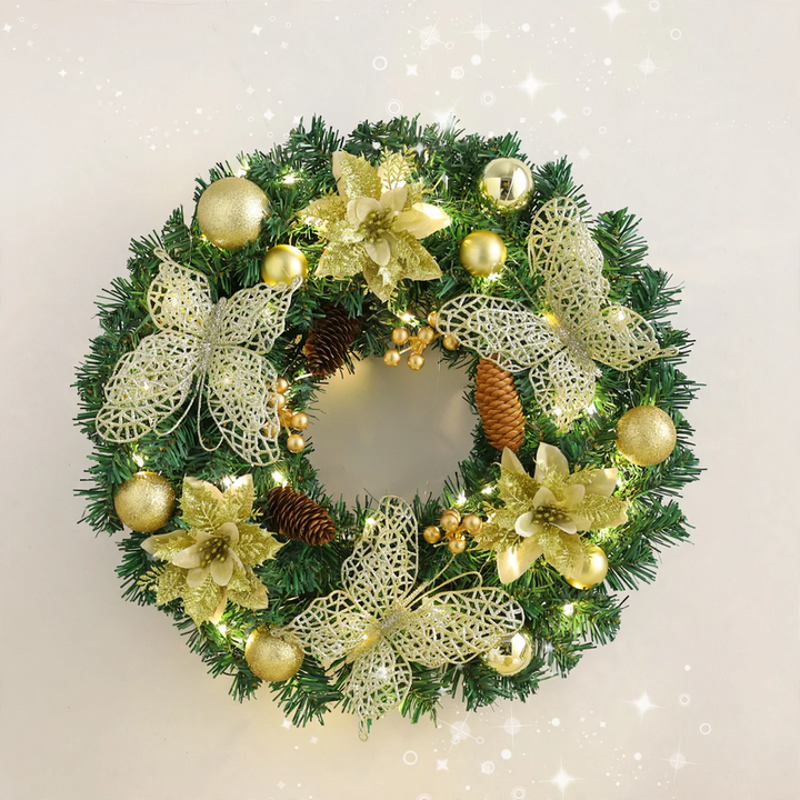 Christmas wreath made of PVC in a modern style