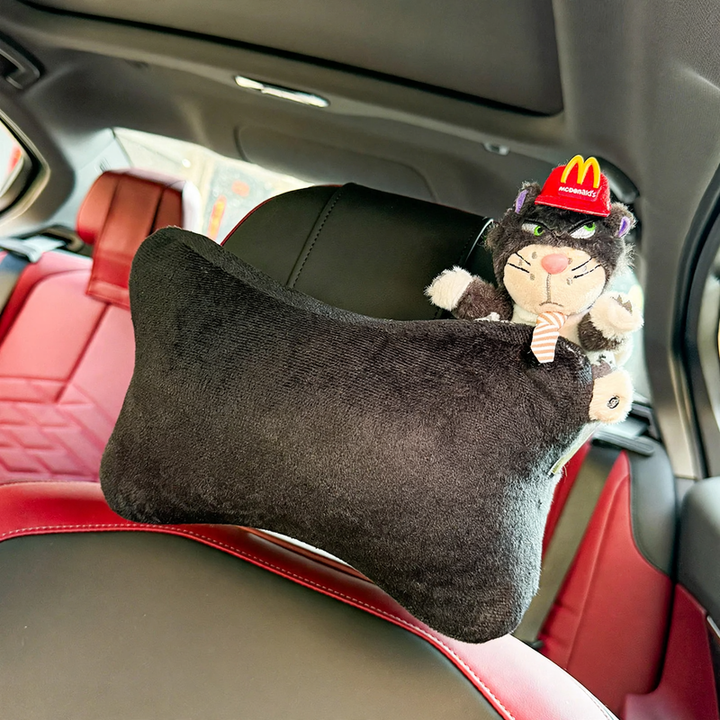 Car pillow cat design, plush, cartoon