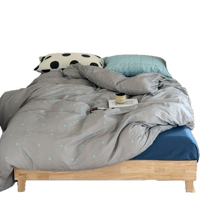 Cotton bedding set, polka dot pattern, for single and double beds