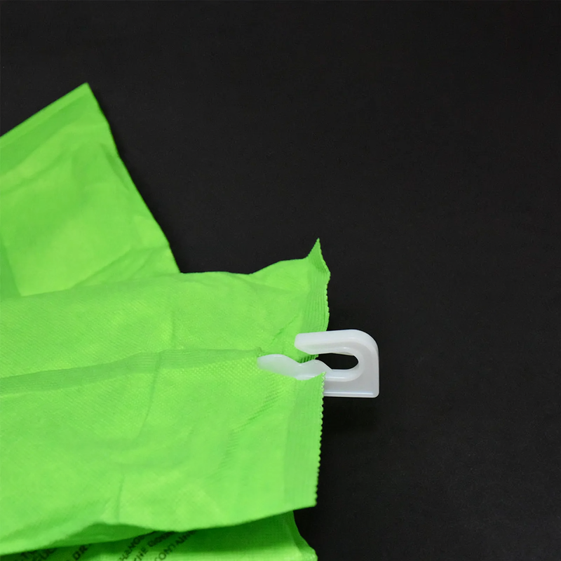 Calcium chloride desiccant strips with hooks